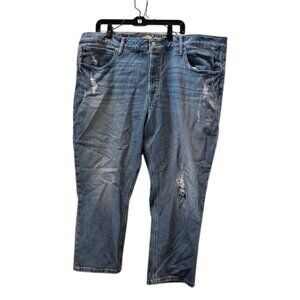 COPY - Maurices Womens Distressed Blue Denim Cheeky Taper Ankle 22W Regular Str…